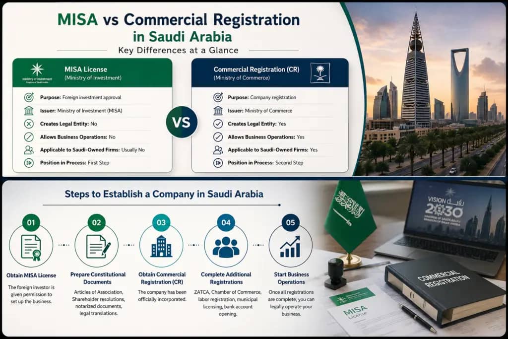 MISA vs Commercial Registration in Saudi Arabia